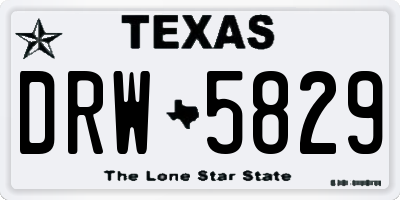 TX license plate DRW5829