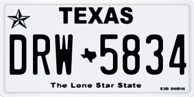 TX license plate DRW5834