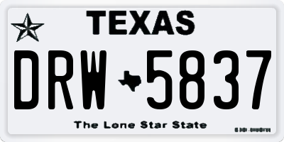 TX license plate DRW5837