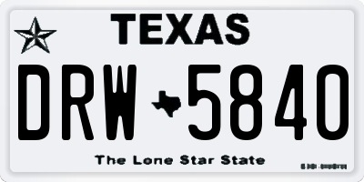 TX license plate DRW5840
