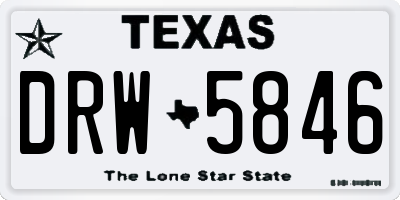 TX license plate DRW5846