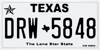 TX license plate DRW5848