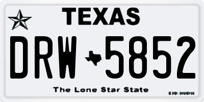 TX license plate DRW5852