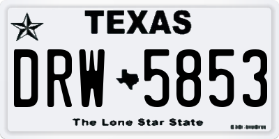 TX license plate DRW5853