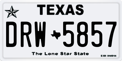 TX license plate DRW5857