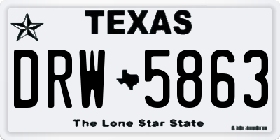 TX license plate DRW5863