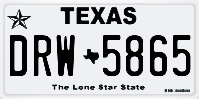 TX license plate DRW5865