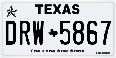 TX license plate DRW5867