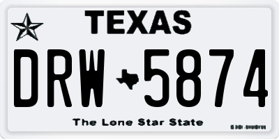 TX license plate DRW5874