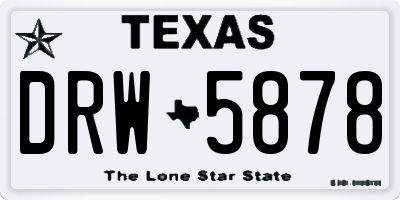 TX license plate DRW5878