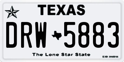 TX license plate DRW5883