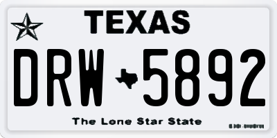 TX license plate DRW5892