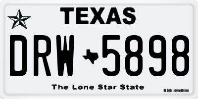 TX license plate DRW5898