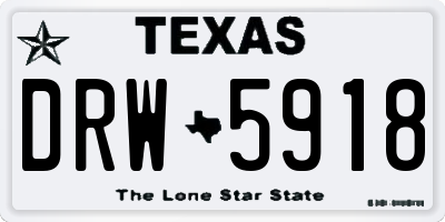 TX license plate DRW5918