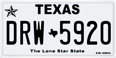 TX license plate DRW5920