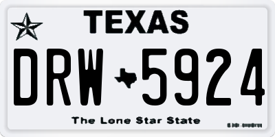 TX license plate DRW5924