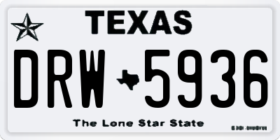 TX license plate DRW5936