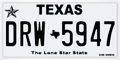 TX license plate DRW5947