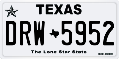 TX license plate DRW5952