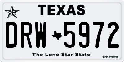 TX license plate DRW5972