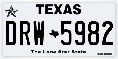 TX license plate DRW5982