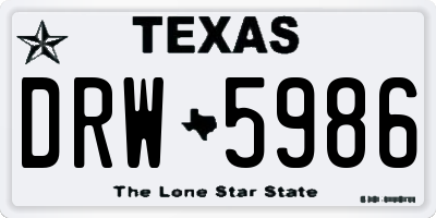 TX license plate DRW5986