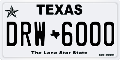 TX license plate DRW6000