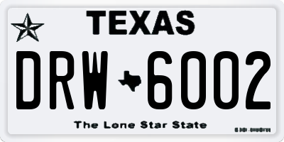 TX license plate DRW6002
