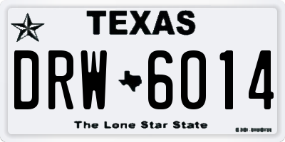 TX license plate DRW6014