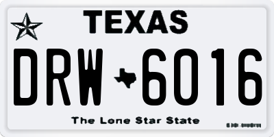TX license plate DRW6016