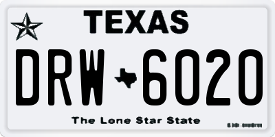 TX license plate DRW6020