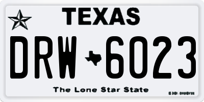TX license plate DRW6023