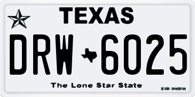 TX license plate DRW6025