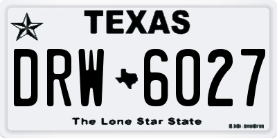 TX license plate DRW6027