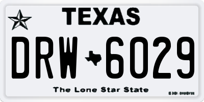 TX license plate DRW6029