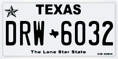 TX license plate DRW6032