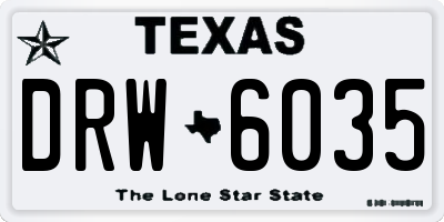 TX license plate DRW6035