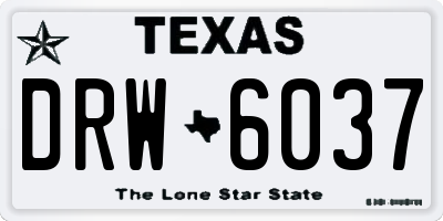 TX license plate DRW6037