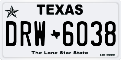TX license plate DRW6038