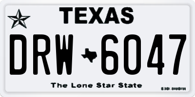 TX license plate DRW6047