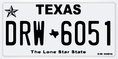TX license plate DRW6051