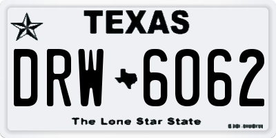 TX license plate DRW6062