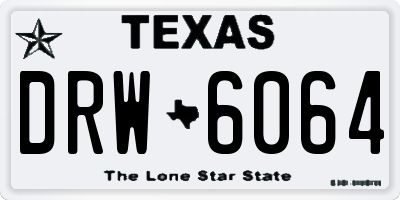 TX license plate DRW6064