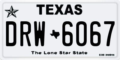 TX license plate DRW6067