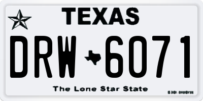 TX license plate DRW6071