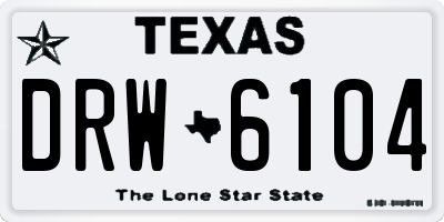 TX license plate DRW6104