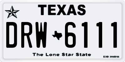 TX license plate DRW6111
