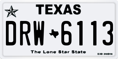 TX license plate DRW6113