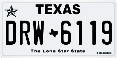TX license plate DRW6119