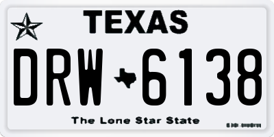 TX license plate DRW6138